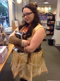 Steampunk Belle Cosplay made by me from Anime Boston 2017 in a Barnes and Noble